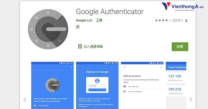 tải và cài đặt ứng dụng Google Authenticator.