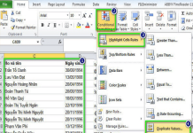 Cách lọc dữ liệu trùng nhau trong Excel bằng Conditional Formating