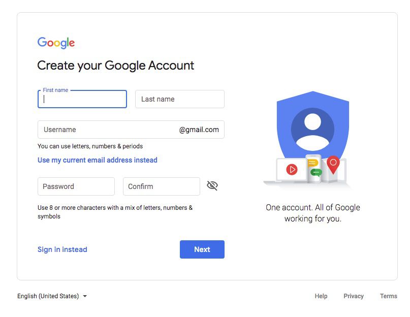 tạo tài khoản Google Gmail không cần số điện thoạii