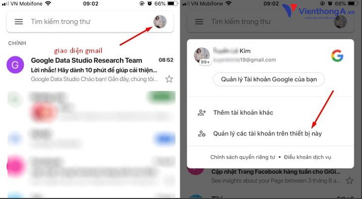 Hướng dẫn đăng xuất tài khoản Gmail trên điện thoại