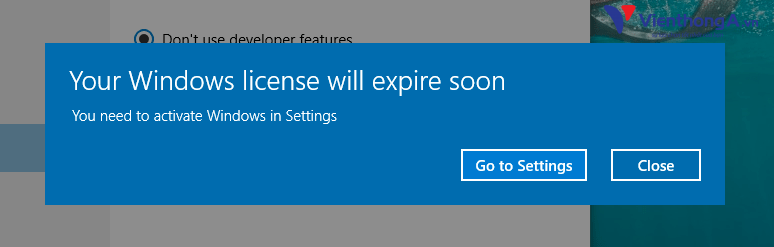 Sửa lỗi Your Windows License Will Expire Soon