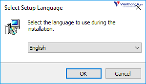 Chọn ngôn ngữ thiết lập là English > chọn “Ok”.